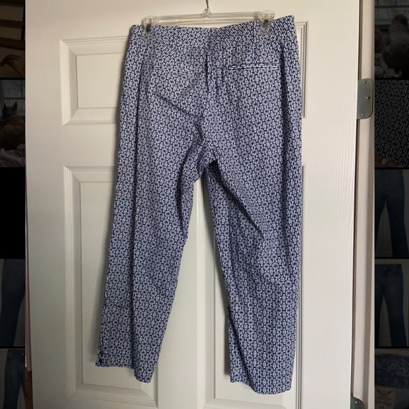 (CLOSET CLOSING FINAL SALE) Geometric Pattern Cropped Capri Cute Dress Pants - Picture 4 of 8